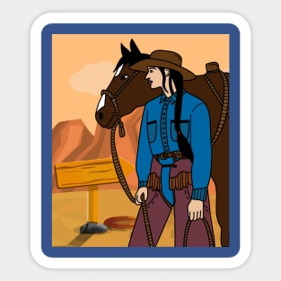 Retro Wild West Cowboys Rodeo Sticker